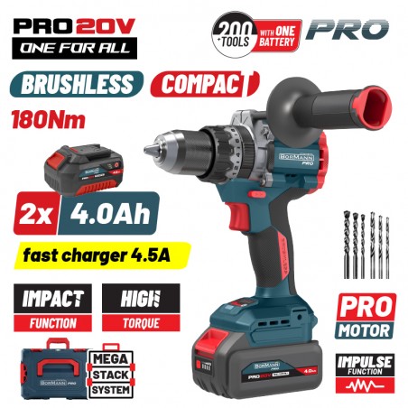 BBP5461X44CA  Κρουστικό Δραπανοκατσάβιδο Μπαταρίας Brushless 20V (2x2.0Ah)