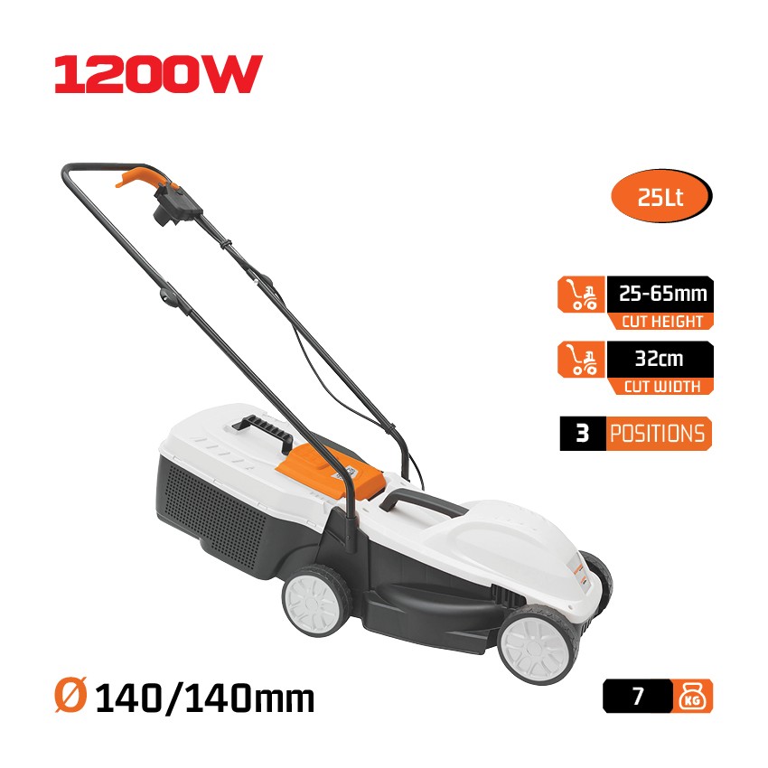 EM3221 Ηλεκτρική Χλοοκοπτική Μηχανή 32cm 1200W