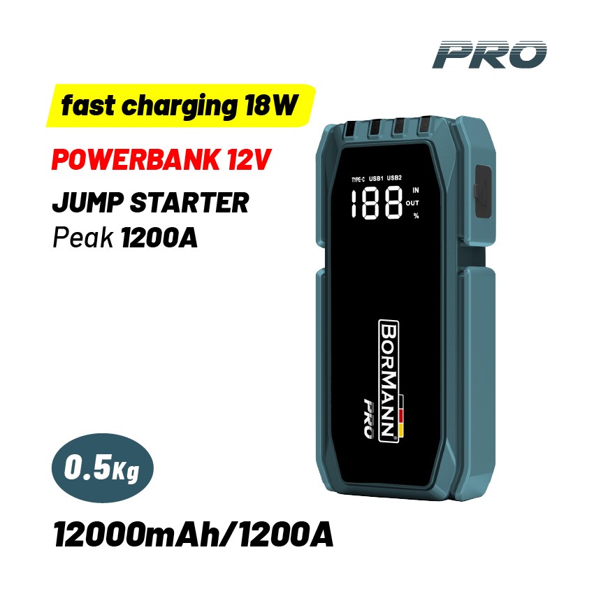 BBC8530 Εκκινητής Μπαταρίας Φορητός & PowerBank 12000mAh 12V