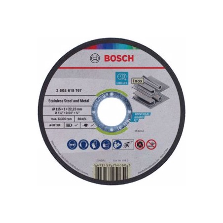 2608626115 Δίσκος Κοπής για Μέταλλο 115x1.0mm 100 Τεμάχια
