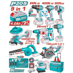 TOSLI250381E Σετ Εργαλείων Μπαταρίας 20V (2x4.0Ah)