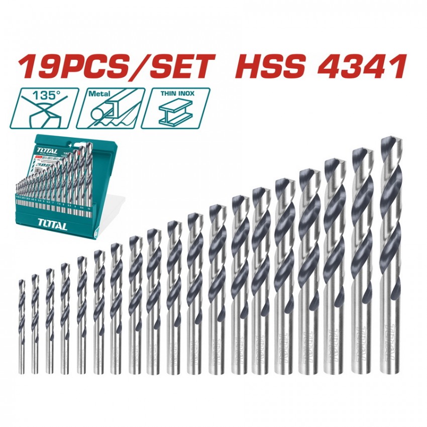 TACSD0195 Σετ Τρυπάνια HSS - 19 Τεμάχια