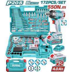 THKTHP41728E Σετ Μπουλονόκλειδο Μπαταρίας 550Nm 20V (2x4.0Ah) & Εργαλεία 172 Τεμάχια