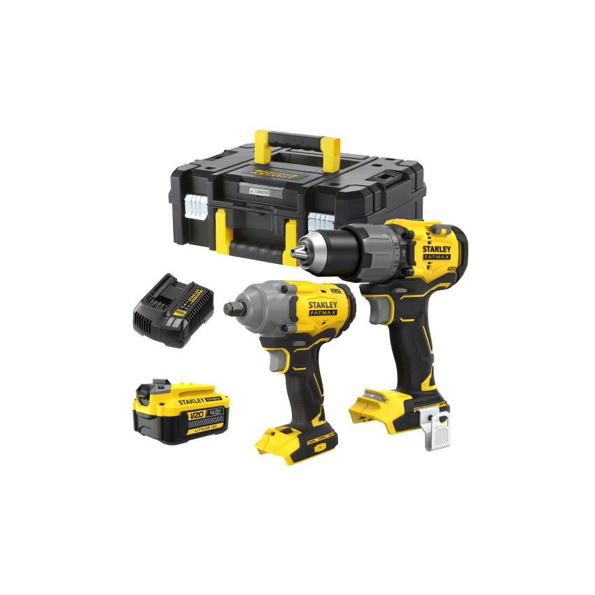 SFMCK217M1T-QW 20V Brushless Σετ Δραπανοκατσάβιδο, Παλμικό Κατσαβίδι, Γωνιακός Τροχός & Δισκοπρίονο (2x4Ah)