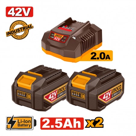 FBCPM25221E Σετ Μπαταρίες 2x2.5Ah & Φορτιστής 2A 42V