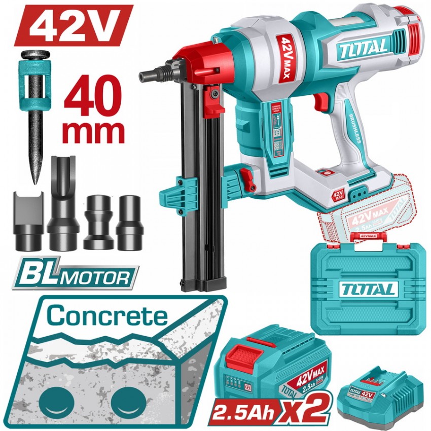 TCNLI420602E Καρφωτικό Σκυροδέματος Μπαταρίας 42V (2x2.5Ah)