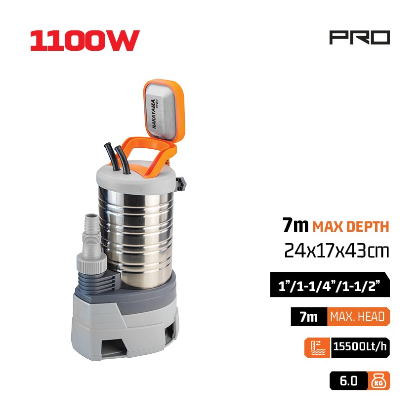 NP1100 Αντλία Ακάθαρτων INOX 900W