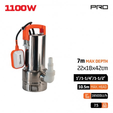 NP1060 Αντλία Ακάθαρτων INOX 1100W