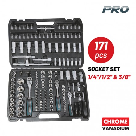 BHT5200 Σετ Καρυδάκια 1/2'', 1/4'' & 3/8'' με Καστάνια - 171 Τεμαχίων