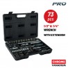 BHT5150 Σετ Καρυδάκια 1/2'' και 1/4'' 73 Τεμαχίων