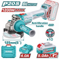 TAGLI2120272E Γωνιακός Τροχός Μπαταρίας 125mm 20V (2x5.0Ah)