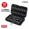 BHT5100 Καρυδάκια 1/4'' με Καστάνια και Προέκταση 46 Τεμαχίων