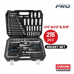 BHT5220 Καρυδάκια 1/2'', 1/4'' & 3/8'' με Καστάνια και Προέκταση - 215 Τεμαχίων
