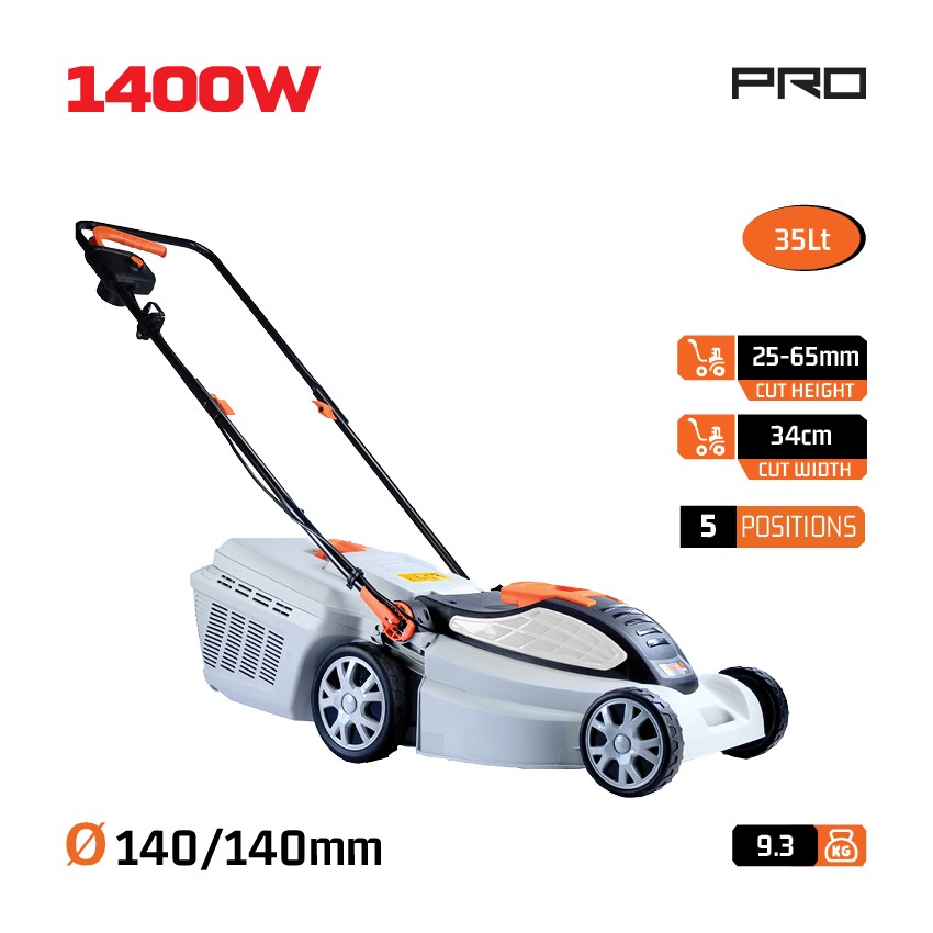 EM3410 Ηλεκτρική Χλοοκοπτική Μηχανή 1400W