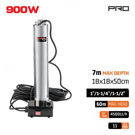 NP1190 Αντλία Πηγαδιού Inox με Πίνακα 900W