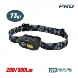 BPR6030 Φακός Κεφαλής Επαναφορτιζόμενος Led 300 Lumens