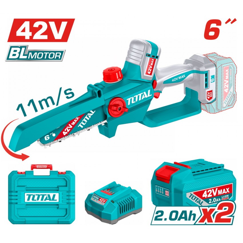 TGSLI42681E Κλαδευτικό Αλυσοπρίονο Μπαταρίας 15cm 42V (2x2.0Ah)