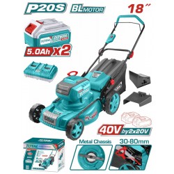 TLMLI20186 Επαγγ. Μηχανή Γκαζόν Μπατ. Li-ion 20V (2x5.0Ah)