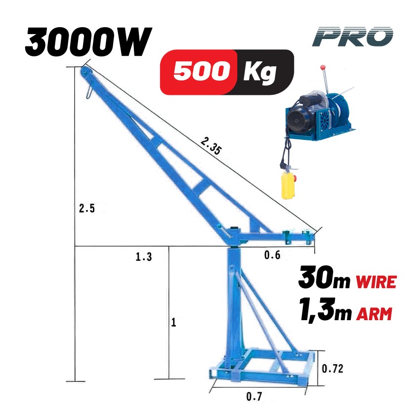 BPA6100 Ηλεκτρικό Παλάγκο με Βάση 500Kg