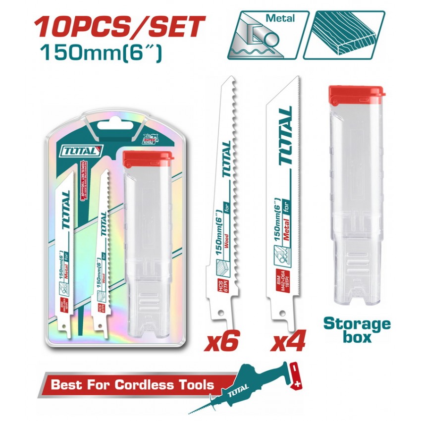 TAC521002 Λάμα Σπαθόσεγας Μετάλλου & Ξύλου 150mm - 10 Τεμάχια