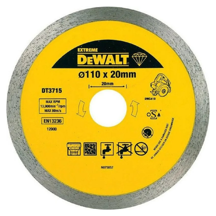 DT3715-QZ Διαμαντόδισκος Κοπής Πλακιδίων 110x20x1.6mm