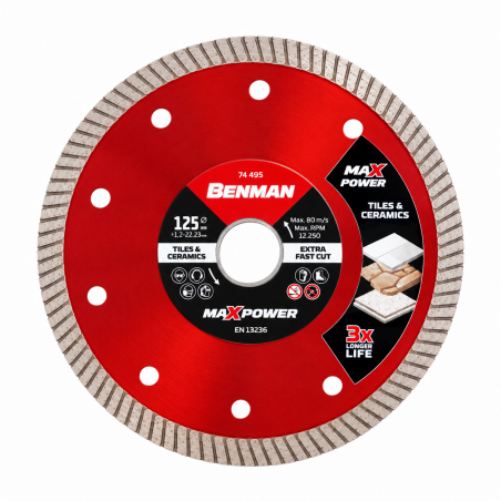 74494 Διαμαντόδισκος MAXPOWER TURBO CUT CERAMIC 115mm