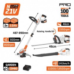 EC1740X22T3 Σετ Κήπου Μπαταρίας Φυσητήρας Ψαλίδι Μπορντούρας & Θαμνοκοπτικό (2x2.0Ah)