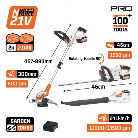 EC1740X22T3 Σετ Κήπου Μπαταρίας Φυσητήρας Ψαλίδι Μπορντούρας & Θαμνοκοπτικό (2x2.0Ah)