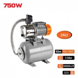 NP2103 Πιεστικό Συγκρότημα Με Δοχείο 24Lt Αντλία Inox