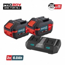 BBP9866 BORMANNN Pro Starter Kit 20V Μπαταρίες & Διπλός Ταχυφορτιστής 4.5A (2x6.0Ah)