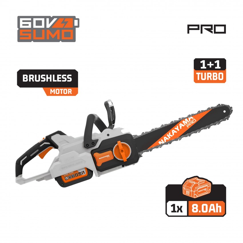 EC6010X8 Αλυσοπριονο BRUSHLESS Μπαταριας 60V Λαμα 40cm