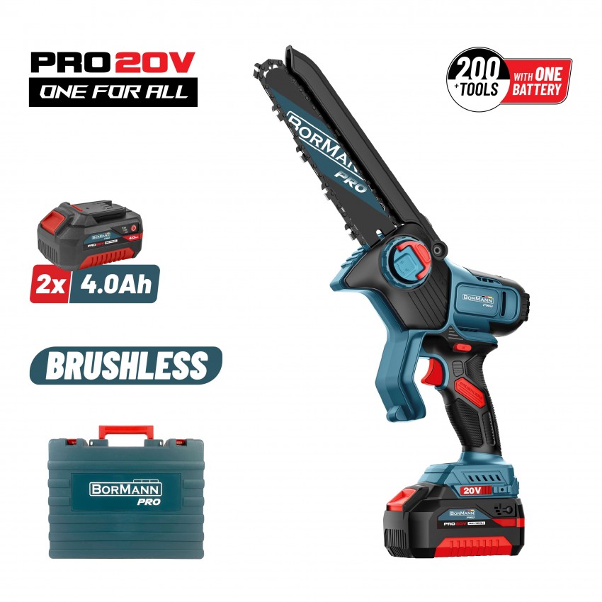 BBP5448X44C Κλαδευτικό Αλυσοπρίονο Mπαταρίας 20V Brushless Λάμα 20cm (2x4.0Ah)