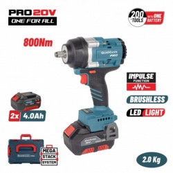 BBP5388X44CΑ Μπουλονόκλειδο Brushless Mπαταρίας 20V 800Nm & Βαλίτσα (2x4.0Ah)