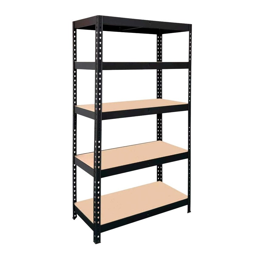 Ραφιέρα Μεταλλική 90x40x180cm Μαύρη Ράφια MDF