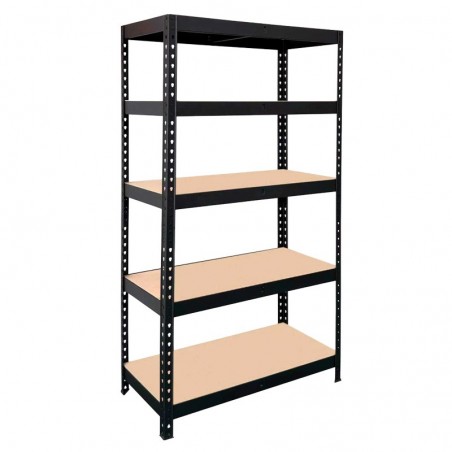 Ραφιέρα Μεταλλική 90x40x180cm Μαύρη Ράφια MDF