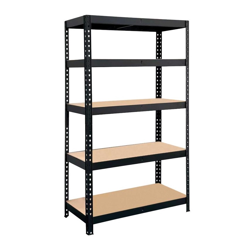 Ραφιέρα Μεταλλική 120x40x180cm Μαύρη Ράφια MDF