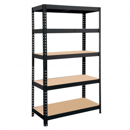 Ραφιέρα Μεταλλική 120x40x180cm Μαύρη Ράφια MDF