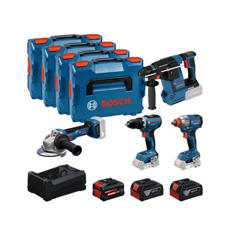 Σετ 4 εργαλείων GSR 18V-65 & GDX 18V-285 & GBH 18V-26 & GWS 18V-11 18V (2x5.0Ah